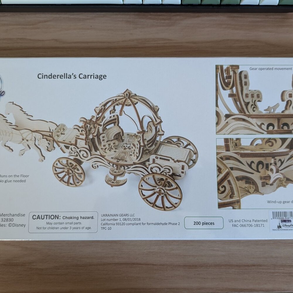 Disney's Cinderella's Carriage | 200 pc Wooden Model Working Mechanical